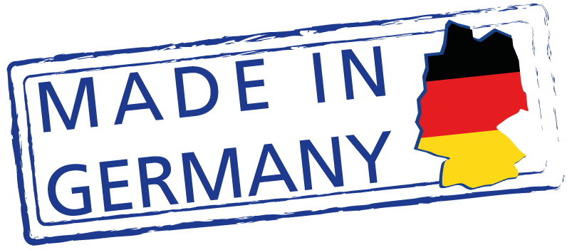 Stempel Made in Germany blau schräg