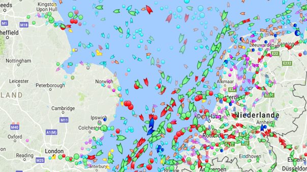 Bild AIS Traffic Nordsee