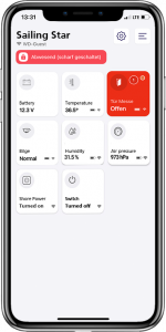 Smartphone MESENSE App Tür offen
