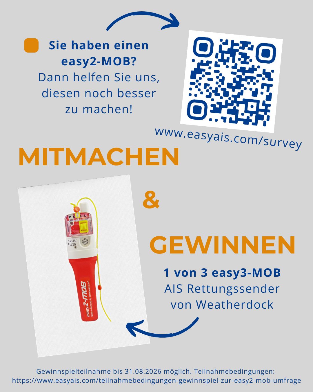 Social Media Banner easy2-MOB Kundenbefragung + Gewinnspiel DE 20260806